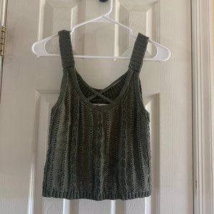 Hollister Dark Green Sweater Tank Top